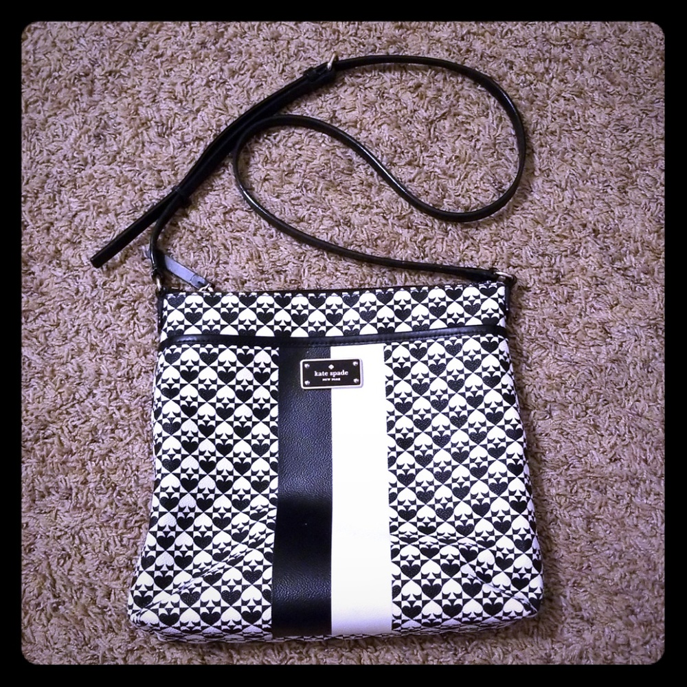 Like NEW Black & White Kate Spade Crossbody Purse